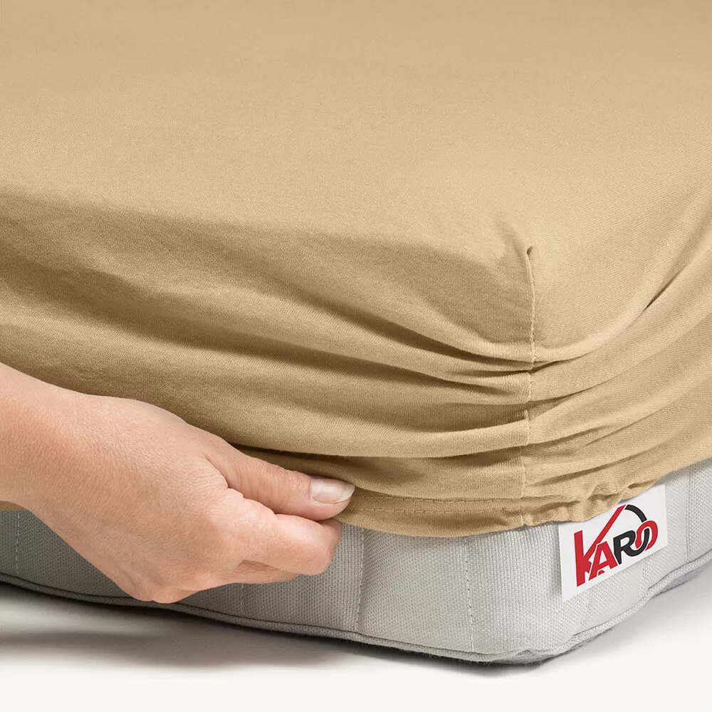 Drap housse Jersey beige foncé
