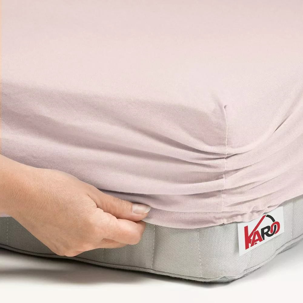 Drap housse Jersey rose poudré